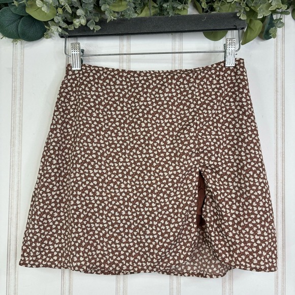 Blush‎ Halter & Mini Skirt Set Boho Summer Floral Heart Top Cute Brown SMALL - Picture 5 of 13
